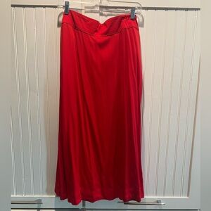 A New Day Red Women's Midi Skirt with Tie Back